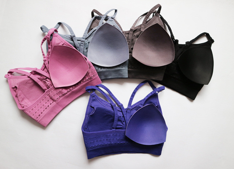 Professzionális Energy Yoga melltartó Seamless Running Back Cross Strappy sportmelltartó párnával Brassiere Woman Fitness Sportruházat