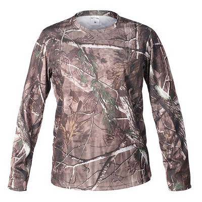 Férfi nyári Quick Dry Bionic Camo hosszú ujjú póló szabadtéri sportokhoz hegymászáshoz kempingezéshez, túrázáshoz, hadsereg taktikai pólójához