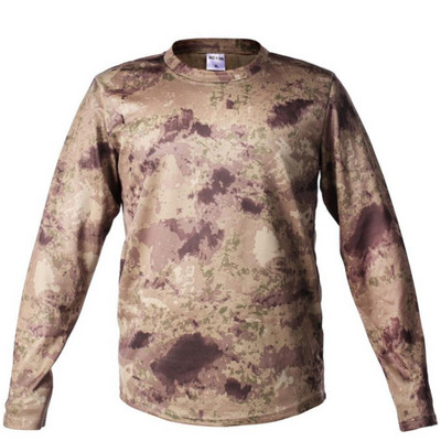 Férfi nyári Quick Dry Bionic Camo hosszú ujjú póló szabadtéri sportokhoz hegymászáshoz kempingezéshez, túrázáshoz, hadsereg taktikai pólójához