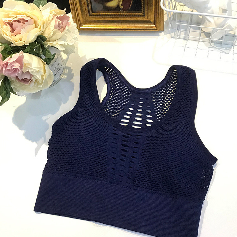 6 színű sport párnázott melltartó női szexi hálós merevítő sport felső Push Up női edzőterem fitnesz alsónemű Mujer Running Yoga melltartó