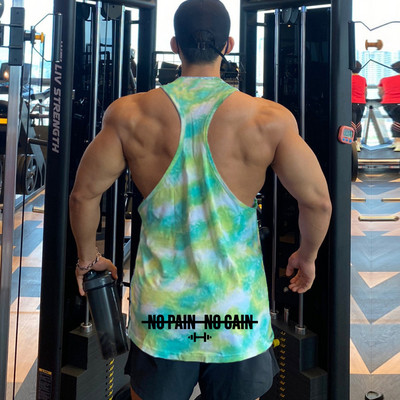 Vīriešu topi bez piedurknēm Krekli Sporta zāles Fitness Kultūrisms Treniņš Singlet Muskuļi puiši Maskēšanās sporta veste Vīriešu vasaras drēbes