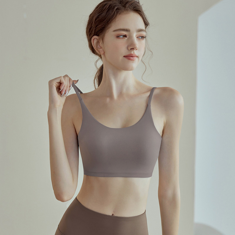 F.DYRAA női edzőtermi jóga melltartó spagetti pántos sportmelltartó edzés futás Push Up Bralette légáteresztő sportmellény női jóga viselet
