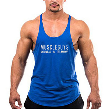 Υψηλής ποιότητας ανδρικά γυμναστήρια Basic Fitness Y-sling Tank Tops Bodybuilding Προπόνηση αμάνικο γιλέκο Αθλητικά ρούχα Stringer