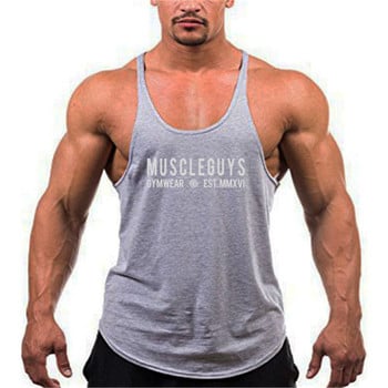 Υψηλής ποιότητας ανδρικά γυμναστήρια Basic Fitness Y-sling Tank Tops Bodybuilding Προπόνηση αμάνικο γιλέκο Αθλητικά ρούχα Stringer