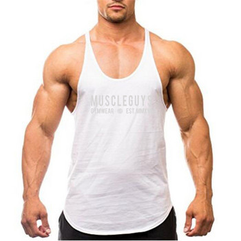 Υψηλής ποιότητας ανδρικά γυμναστήρια Basic Fitness Y-sling Tank Tops Bodybuilding Προπόνηση αμάνικο γιλέκο Αθλητικά ρούχα Stringer