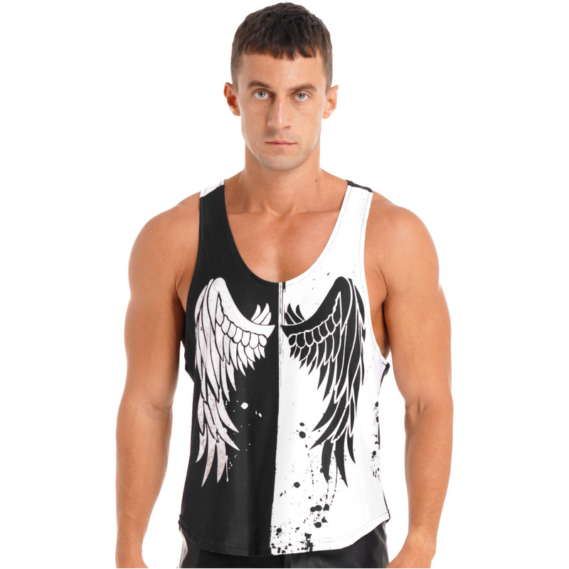 Vyriški, kvėpuojantys berankoviai, treniruoklių salė, kūno rengybos raumenys, sparnai, spausdinti liemenės, vyriški sportiniai bėgimo marškinėliai, treniruočių drabužiai