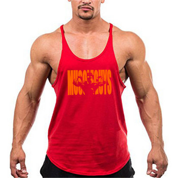 2022 Γυμναστήρια bodybuilding ανδρών Μπλούζες γυμναστικής γυμναστικής Βαμβακερό Αμάνικο ανδρικό πουκάμισο Y Back Clothes Αθλητικό ανδρικό καλοκαιρινό γιλέκο για τρέξιμο