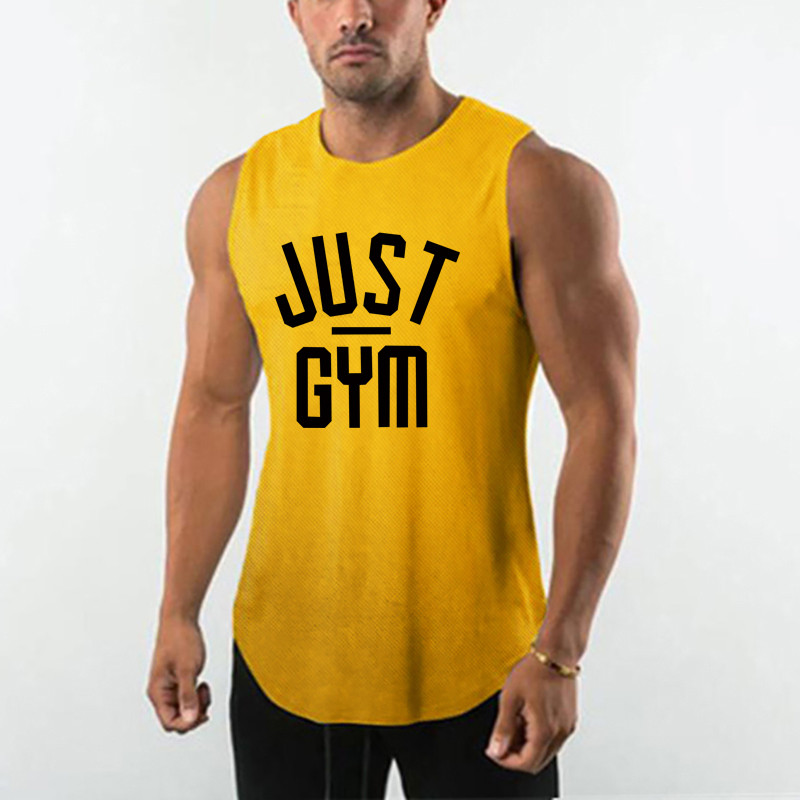 Trenažieru zāle Apģērbs Vīriešu kultūrisms Ātri nožūst Tīkla bezpiedurkņu veste Džemperis Fitnesa Treniņa Sporta Apģērba Topi Vīriešu