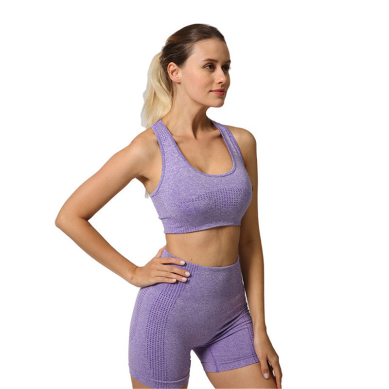 Besiūliai moterų jogos rinkiniai treniruotėms Crop Top sportinė liemenėlė treniruoklių salė Drabužiai aukštu juosmeniu Bėgimo antblauzdžiai Sportinė apranga Sveiko kūno rengybos drabužiai