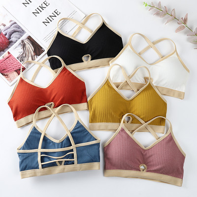 Prekrasna leđa Sportski seksi grudnjak za žene Tube Top Elastična niti Sling Wrap Grudnjak Joga grudnjak Fitness Jastučić za prsa Gornje rublje za teretanu Donje rublje