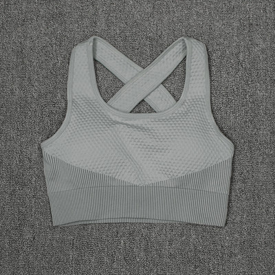 CHRLEISURE csíkos női mellény Hátsó Cross Sport melltartó Fitness Top Push Up Seamless Melltartó High Impact Tank Top Légáteresztő sportruházat