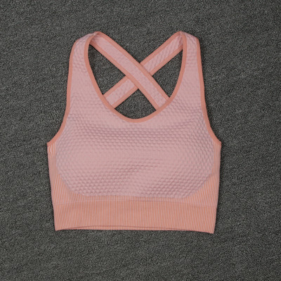 CHRLEISURE csíkos női mellény Hátsó Cross Sport melltartó Fitness Top Push Up Seamless Melltartó High Impact Tank Top Légáteresztő sportruházat