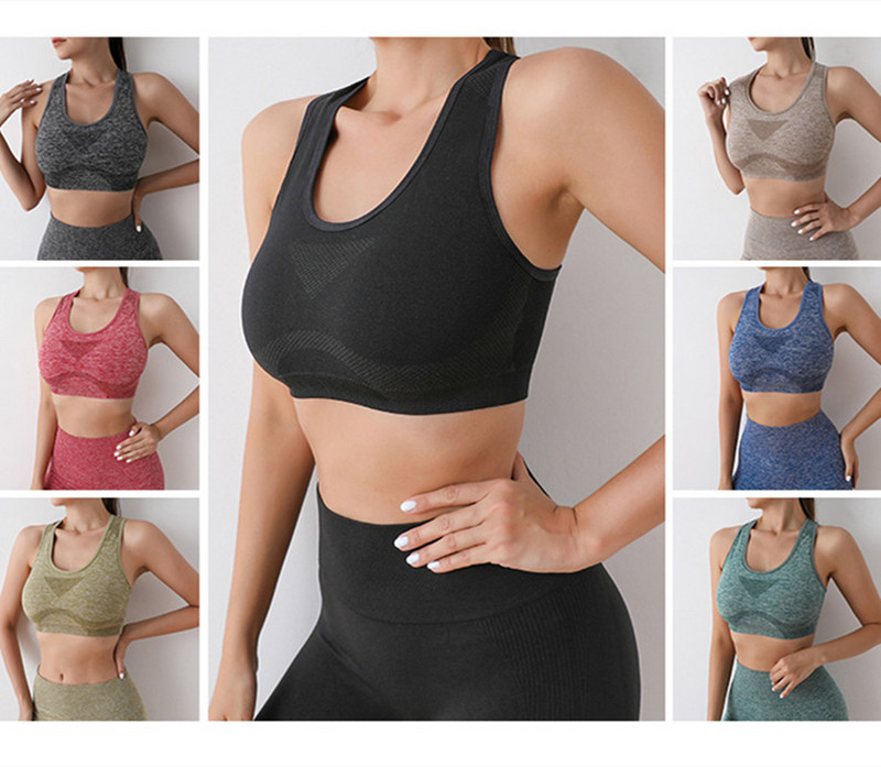 Sieviešu sporta krūšturi, elpojoši, bez vadiem piespiežami krūšturi