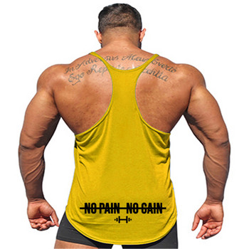 Επώνυμα ρούχα γυμναστικής βαμβακερά μονόχρωμα Y Πίσω bodybuilding κορδόνι ανδρικό πουκάμισο γυμναστικής μυϊκές άντρες αμάνικο γιλέκο Tanktop