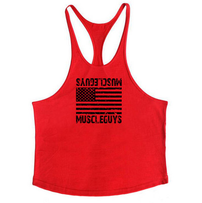 Futómellény Amerikai zászló Nyomtatás Testépítés Ujjatlan kapucnis Férfi Sport Fitness kapucnis Tank Top Férfi Tornatermi Ruházat Kapucnis