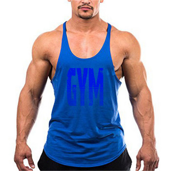 Свободна Y-образна спортна жилетка за бягане Мъжки дишащи абсорбиращи потта тренировъчни дрехи без ръкави