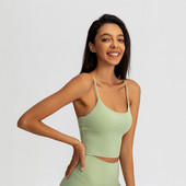 Buttery Soft Yoga Bra Athletic Tank Top Γυναικεία Spaghetti Gym Fitness Crop Tops κατά του ιδρώτα Push Up Workout Αθλητικά σουτιέν