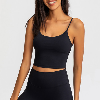 Buttery Soft Yoga Bra Athletic Tank Top Γυναικεία Spaghetti Gym Fitness Crop Tops κατά του ιδρώτα Push Up Workout Αθλητικά σουτιέν