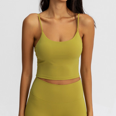 Buttery Soft Yoga Bra Athletic Tank Top Γυναικεία Spaghetti Gym Fitness Crop Tops κατά του ιδρώτα Push Up Workout Αθλητικά σουτιέν