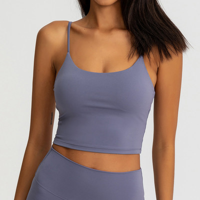 Buttery Soft Yoga Bra Athletic Tank Top Γυναικεία Spaghetti Gym Fitness Crop Tops κατά του ιδρώτα Push Up Workout Αθλητικά σουτιέν
