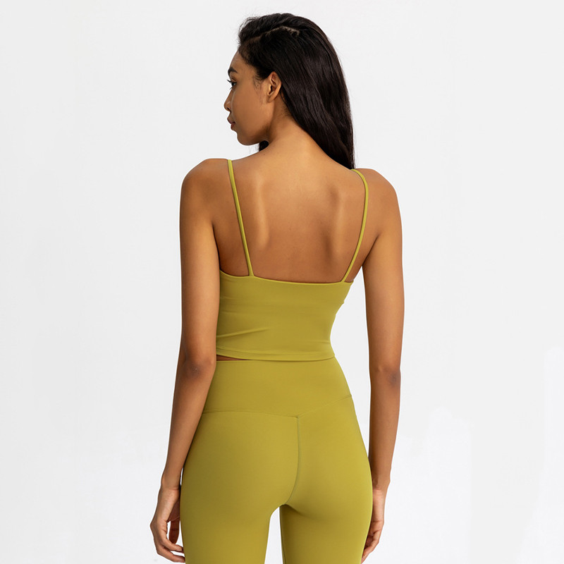 Buttery Soft Yoga Bra Athletic Tank Top Γυναικεία Spaghetti Gym Fitness Crop Tops κατά του ιδρώτα Push Up Workout Αθλητικά σουτιέν