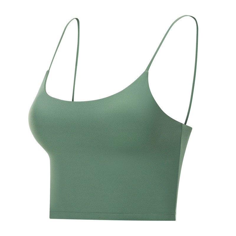 Buttery Soft Yoga Bra Athletic Tank Top Γυναικεία Spaghetti Gym Fitness Crop Tops κατά του ιδρώτα Push Up Workout Αθλητικά σουτιέν