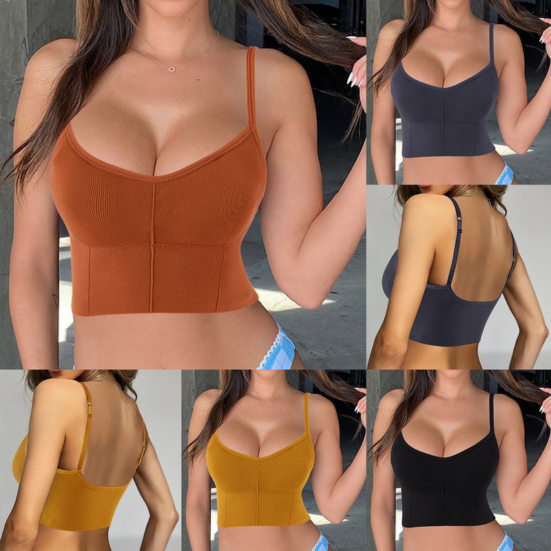 Γιλέκο Crop Top Γυναικεία Halter Μπλούζες Cross Strappy Sexy Tank Tops Γυναικείες πλεκτές μπλούζες ώμου για γυναίκες 2022 Summer Sports