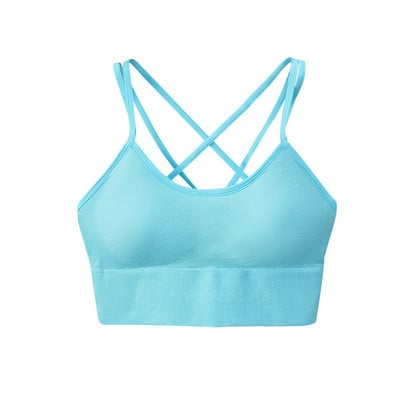 Bymermaids️ Nagy méretű sportmelltartó nőknek Gym Fitness Yoga Top Cross Backless Bralette Super Push Up Melltartók Légáteresztő felsők