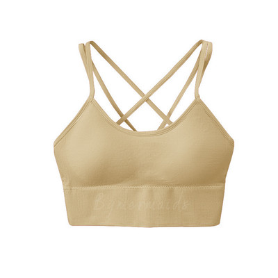 Bymermaids️ Nagy méretű sportmelltartó nőknek Gym Fitness Yoga Top Cross Backless Bralette Super Push Up Melltartók Légáteresztő felsők