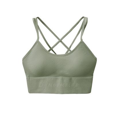 Bymermaids️ Nagy méretű sportmelltartó nőknek Gym Fitness Yoga Top Cross Backless Bralette Super Push Up Melltartók Légáteresztő felsők