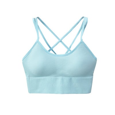 Bymermaids️ Nagy méretű sportmelltartó nőknek Gym Fitness Yoga Top Cross Backless Bralette Super Push Up Melltartók Légáteresztő felsők