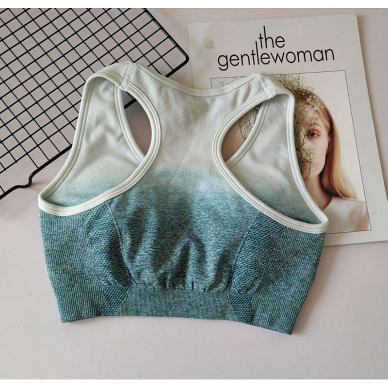 LANTECH jóga melltartó sportruházat Push Up futó sportmelltartó felső párnázott edzés edzés Aktív kocogó Női Fitness Gym Melltartó Ombre