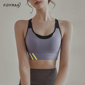 F.DYRAA 2023 új érkezés sportmelltartó üreges hátú, kontrasztos jóga melltartó futó edzőterem fitnesz Push up ütésálló ing, sportos gyorsan szárad