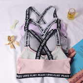 Moteriškos raidės sportinės liemenėlės Push Up Tube Top Fitness Bėgimo Jogos Liemenėlės Sportiniai Viršutiniai Moteriški Apranga Sporto Apranga Kietas apatinis trikotažas Sportinė apranga