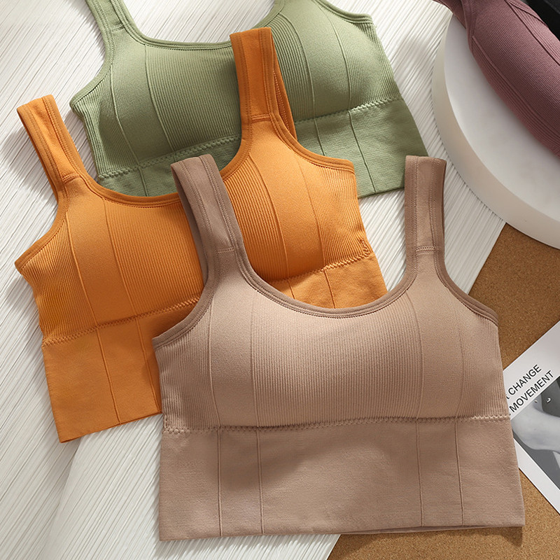 Légáteresztő sportmelltartók izzadásgátló fitnesz felsők Női varrat nélküli jóga melltartók Ütésálló Crop Top Push up sport melltartó edzőtermi felső
