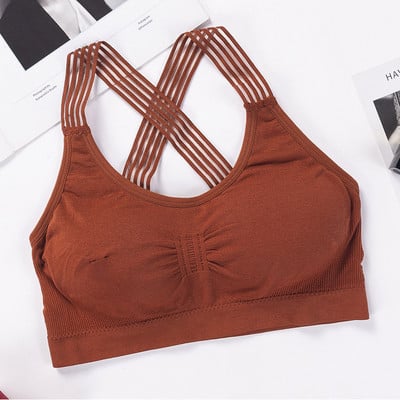 Új jóga sportmelltartó nőknek Ütésálló Cross Sexy Back Sportmelltartók Légáteresztő Athletic Fitness Futó tornatermi mellény Top Push Up