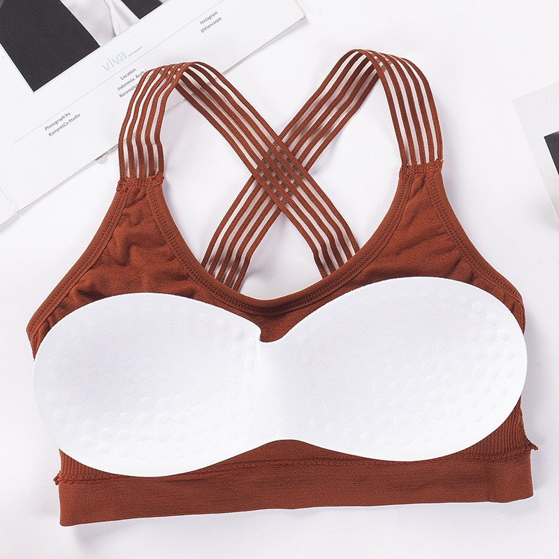 Új jóga sportmelltartó nőknek Ütésálló Cross Sexy Back Sportmelltartók Légáteresztő Athletic Fitness Futó tornatermi mellény Top Push Up