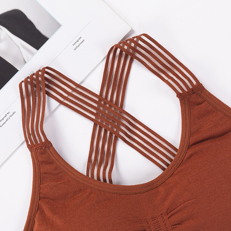 Új jóga sportmelltartó nőknek Ütésálló Cross Sexy Back Sportmelltartók Légáteresztő Athletic Fitness Futó tornatermi mellény Top Push Up