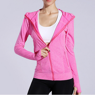 Γυναικείο μπουφάν γυμναστικής γυμναστικής με φερμουάρ για τρέξιμο αθλητικό κοστούμι με κουκούλα γιόγκα γυμναστική αθλητικά ρούχα Γυναικείο αθλητικό παλτό μακρυμάνικο