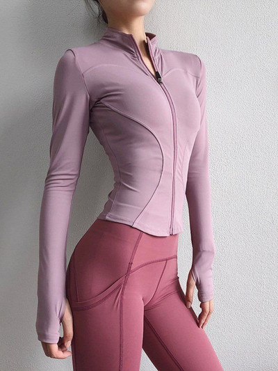 Vasaros ploni jogos drabužiai, moteriški bėgimo sportiniai drabužiai, viršutiniai megztiniai su užtrauktuku treniruotėms, kūno rengybos drabužiai, kardiganas, plonas, aptemptas striukė