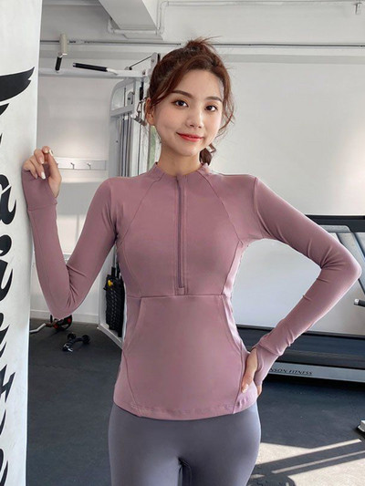 Vasaros ploni jogos drabužiai, moteriški bėgimo sportiniai drabužiai, viršutiniai megztiniai su užtrauktuku treniruotėms, kūno rengybos drabužiai, kardiganas, plonas, aptemptas striukė