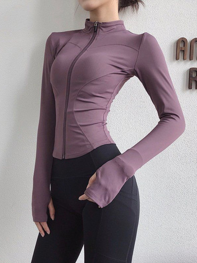 Vasaros ploni jogos drabužiai, moteriški bėgimo sportiniai drabužiai, viršutiniai megztiniai su užtrauktuku treniruotėms, kūno rengybos drabužiai, kardiganas, plonas, aptemptas striukė