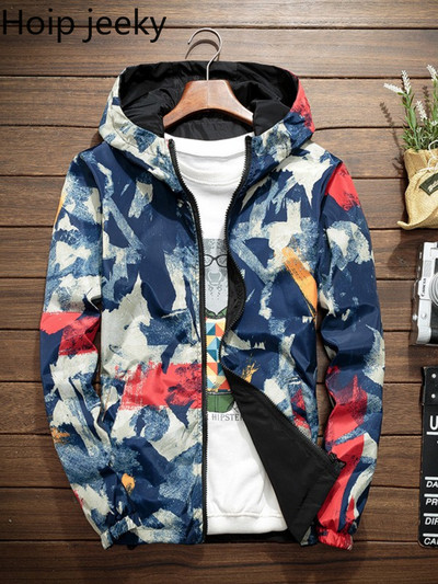 Hoip Jeeky Ανοιξιάτικο φθινόπωρο Camo σακάκι Γυναικείο αναστρέψιμο παλτό για τρέξιμο Ανδρικό ζευγάρι Αντιανεμικό αδιάβροχο μόδας All-match trend