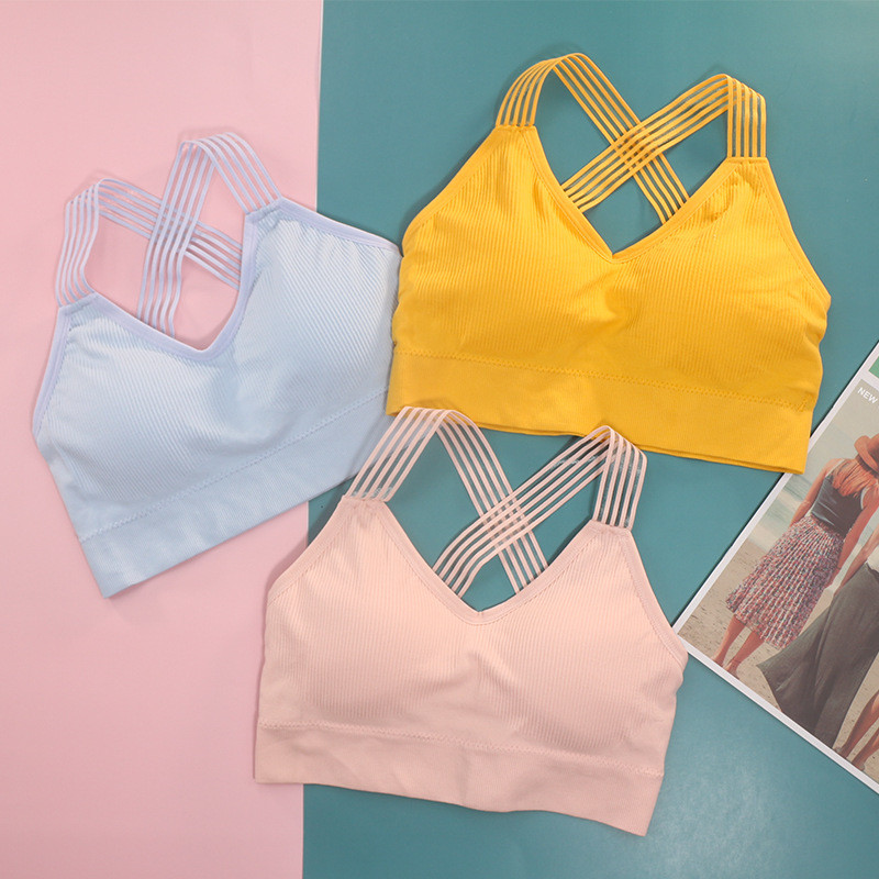 Дамски спортен сутиен за йога Дамски удароустойчив секси гръб Спортни сутиени Дишащи атлетични фитнес бягане Фитнес жилетка Топове Спортни сутиени