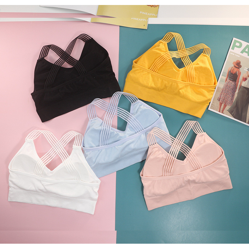 Дамски спортен сутиен за йога Дамски удароустойчив секси гръб Спортни сутиени Дишащи атлетични фитнес бягане Фитнес жилетка Топове Спортни сутиени