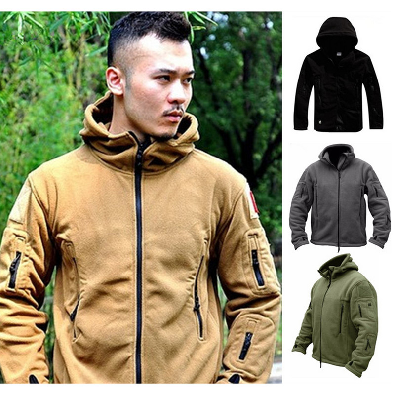 Vyriškos JAV karinės žiemos terminės vilnos taktinė striukė lauke Sportinė striukė su gobtuvu karinė Softshell žygių medžioklės armijos striukės