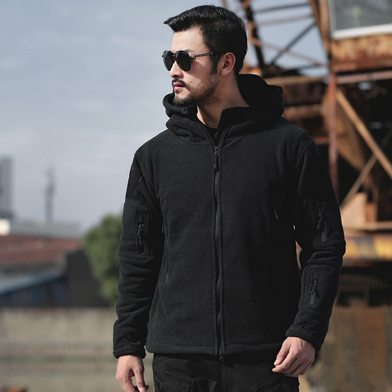 Vyriškos JAV karinės žiemos terminės vilnos taktinė striukė lauke Sportinė striukė su gobtuvu karinė Softshell žygių medžioklės armijos striukės