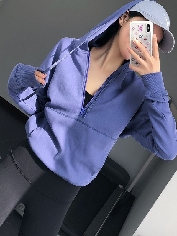 „Hoip Jeeky Loose Slim Sports Top“ moteriški jogos marškinėliai su gobtuvu ilgomis rankovėmis, rudeninė nauja bėgimo striukė, pralaidi orui