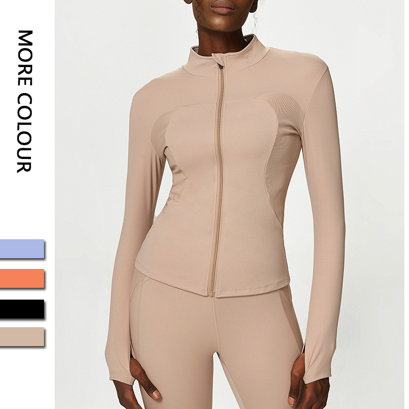 Pagalba Individualus logotipas Rudens Žiema Nauja Joga Striukė Sportiniai Viršutiniai Moteriški Užtrauktukai Sportiniai Drabužiai Ilgomis rankovėmis Jogos Striukės