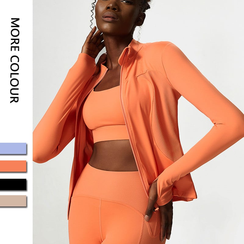 Pagalba Individualus logotipas Rudens Žiema Nauja Joga Striukė Sportiniai Viršutiniai Moteriški Užtrauktukai Sportiniai Drabužiai Ilgomis rankovėmis Jogos Striukės